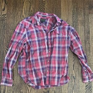 Lucky Brand XL Red and Blue Plaid Shirt